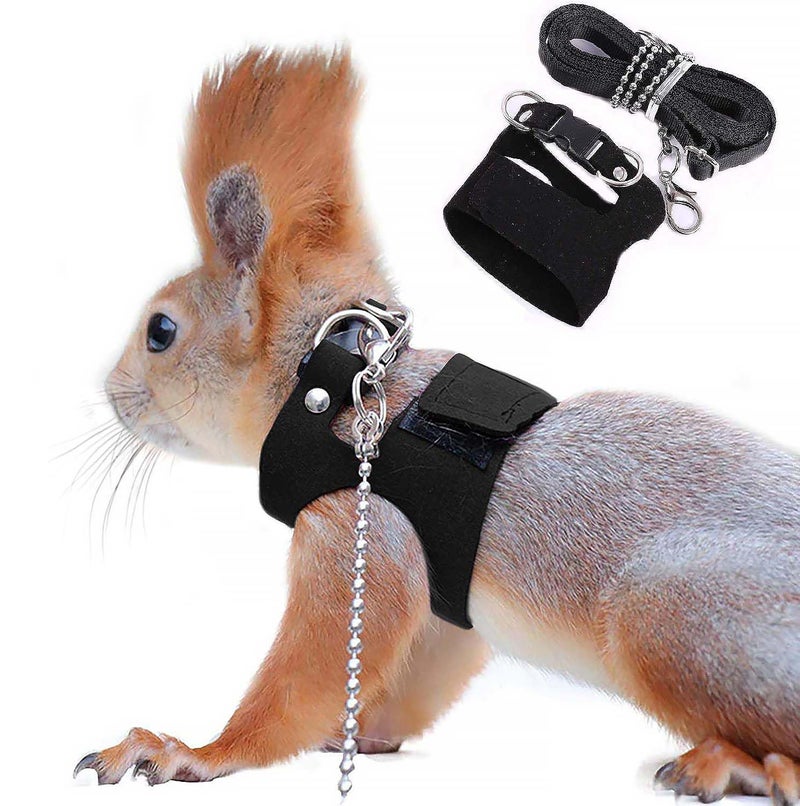 ADNIKIA Squirrel Traction Rope Strap Anti-Biting Chain Rope, Adjustable Vest, Small Animal Walking Harness with Lead Leash, Hamster Gerbil Rat Mouse Ferret Chinchilla Small Animal Walking Leash - Image 1